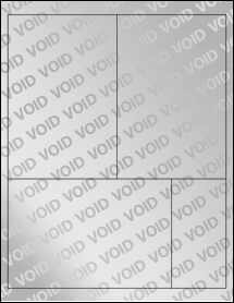 Sheet of 4" x 6" Void Silver Polyester labels