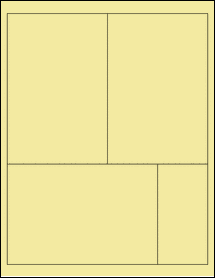 Sheet of 4" x 6" Pastel Yellow labels