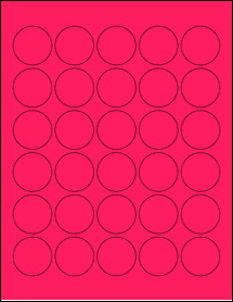 Sheet of 1.4218" Circle Fluorescent Pink labels