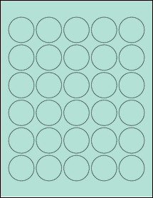 Sheet of 1.4218" Circle Pastel Green labels