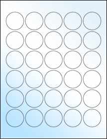 Sheet of 1.4218" Circle White Gloss Inkjet labels