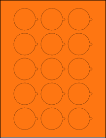 Sheet of 1.9465" x 1.7464" Fluorescent Orange labels