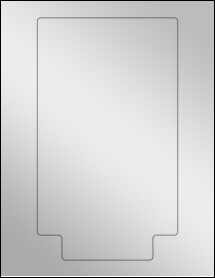 Sheet of 5.6042" x 9.6575" Silver Foil Inkjet labels