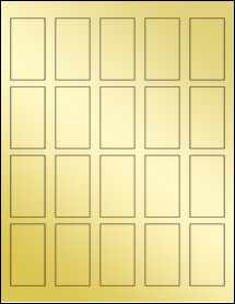 Sheet of 1.25" x 2.25" Gold Foil Inkjet labels