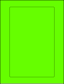 Sheet of 6" x 9.25" Fluorescent Green labels