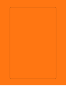 Sheet of 6" x 9.25" Fluorescent Orange labels