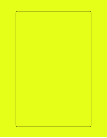 Sheet of 6" x 9.25" Fluorescent Yellow labels