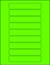Sheet of 5.5" x 1" Fluorescent Green labels
