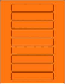 Sheet of 5.5" x 1" Fluorescent Orange labels
