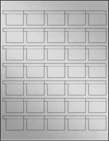Sheet of 1.625" x 1.125" Weatherproof Silver Polyester Laser labels