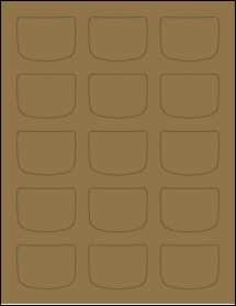 Sheet of 2.1301" x 1.5914" Brown Kraft labels