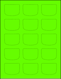 Sheet of 2.1301" x 1.5914" Fluorescent Green labels