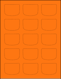Sheet of 2.1301" x 1.5914" Fluorescent Orange labels