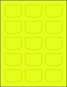 Sheet of 2.1301" x 1.5914" Fluorescent Yellow labels
