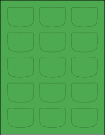 Sheet of 2.1301" x 1.5914" True Green labels