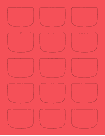 Sheet of 2.1301" x 1.5914" True Red labels
