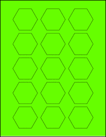 Sheet of 2" x 1.7321" Fluorescent Green labels