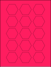 Sheet of 2" x 1.7321" Fluorescent Pink labels