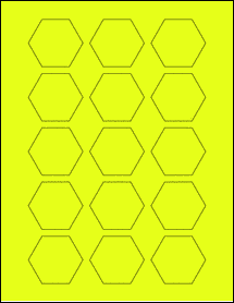 Sheet of 2" x 1.7321" Fluorescent Yellow labels