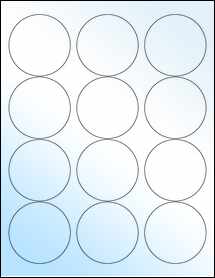Sheet of 2.5" Circle White Gloss Laser labels