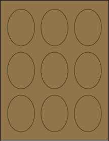 Sheet of 2.13" x 2.88" Brown Kraft labels