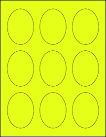 Sheet of 2.13" x 2.88" Fluorescent Yellow labels