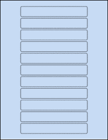 Sheet of 5.3" x 0.8" Pastel Blue labels