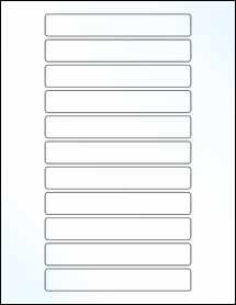 Sheet of 5.3" x 0.8" Clear Gloss Laser labels