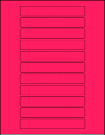 Sheet of 5.3" x 0.8" Fluorescent Pink labels