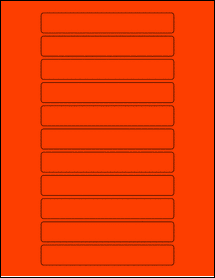 Sheet of 5.3" x 0.8" Fluorescent Red labels