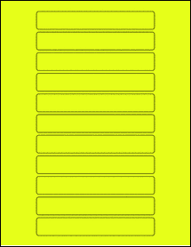 Sheet of 5.3" x 0.8" Fluorescent Yellow labels