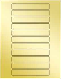 Sheet of 5.3" x 0.8" Gold Foil Inkjet labels
