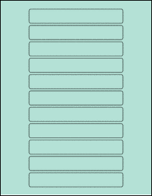 Sheet of 5.3" x 0.8" Pastel Green labels