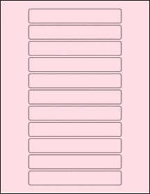 Sheet of 5.3" x 0.8" Pastel Pink labels