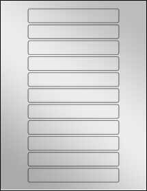Sheet of 5.3" x 0.8" Silver Foil Inkjet labels