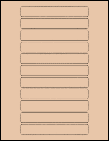 Sheet of 5.3" x 0.8" Light Tan labels