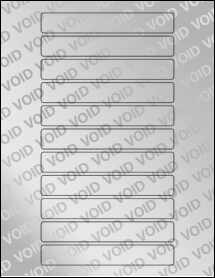Sheet of 5.3" x 0.8" Void Silver Polyester labels