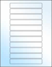 Sheet of 5.3" x 0.8" White Gloss Laser labels