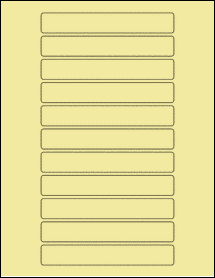 Sheet of 5.3" x 0.8" Pastel Yellow labels