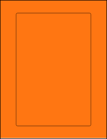 Sheet of 6" x 9" Fluorescent Orange labels