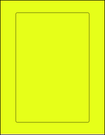 Sheet of 6" x 9" Fluorescent Yellow labels