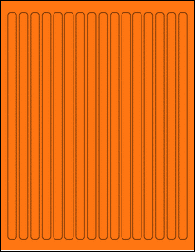 Sheet of 0.375" x 10" Fluorescent Orange labels