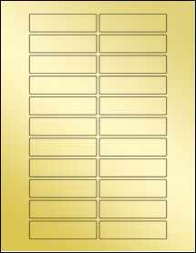 Sheet of 2.9375" x 0.78125" Gold Foil Laser labels