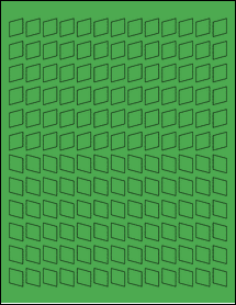 Sheet of 0.4921" x 0.6625" True Green labels