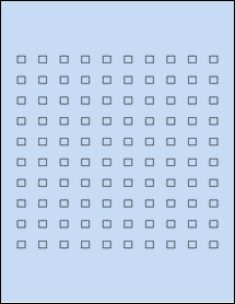 Sheet of 0.28" x 0.25" Pastel Blue labels