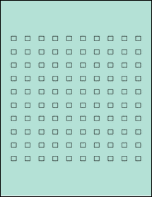 Sheet of 0.28" x 0.25" Pastel Green labels