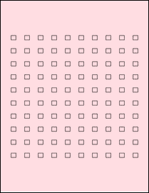 Sheet of 0.28" x 0.25" Pastel Pink labels