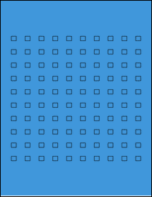 Sheet of 0.28" x 0.25" True Blue labels
