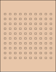 Sheet of 0.28" x 0.25" Light Tan labels