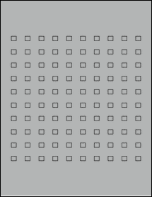 Sheet of 0.28" x 0.25" True Gray labels